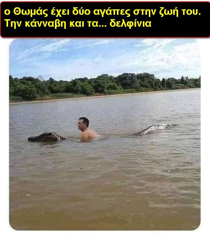 ο Θωμάς έχει δύο αγάπες στην ζωή του. Την κάνναβη και τα... δελφίνια==.jpg
