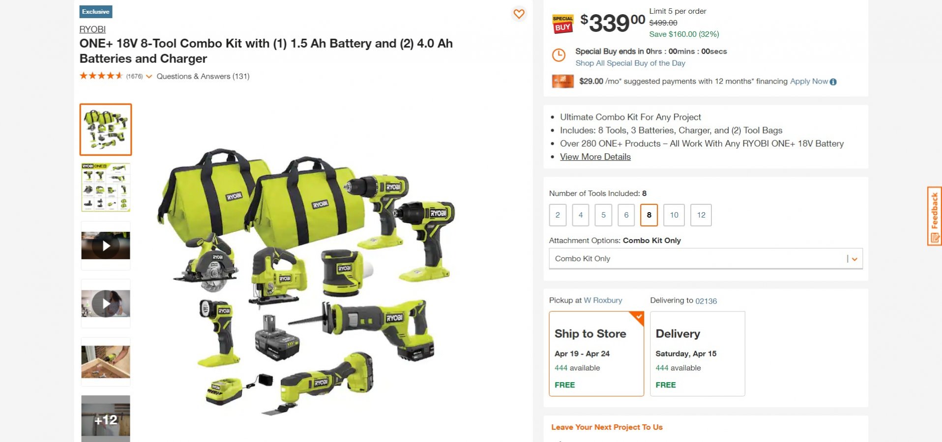 FireShot Capture 108 - RYOBI ONE+ 18V 8-Tool Combo Kit with (1) 1.5 Ah Battery and (2) 4.0 A_ ...jpg