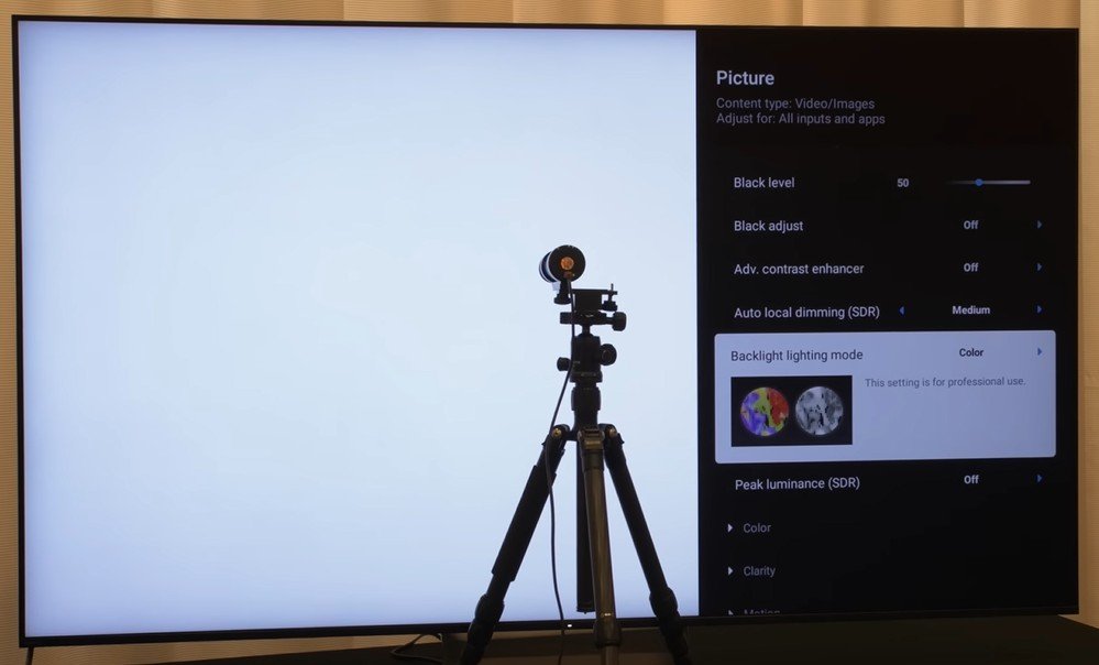 Sony 65 Bravia 9 II Backlight lighting mode_White_Color_hdtvtestcouk.jpg