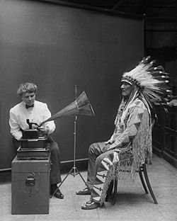 250px-Frances_Densmore_recording_Mountain_Chief2.jpg